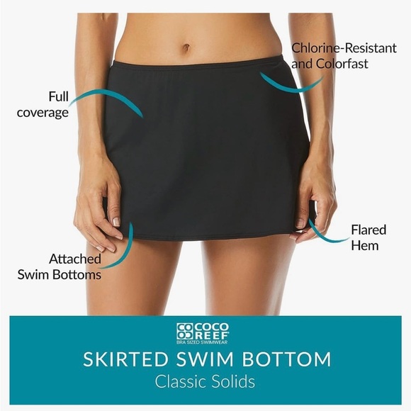 New Coco Reef Solid Slit Swim Skirt size XL - Picture 4 of 4